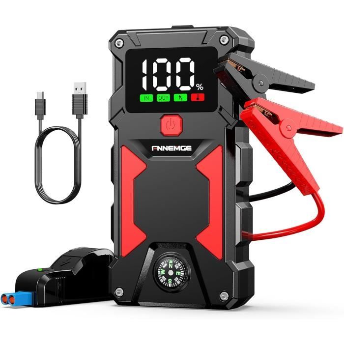 Démarreur de voiture - FNNEMGE - 5000A - 24800mAh - Universel