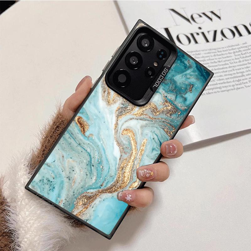 Gold Granite Marble Pattern Shockproof Phone Case for Samsung Galaxy S26 Edge S25 Ultra S24 FE S23 Plus S21 Cover Anti Fall Fund