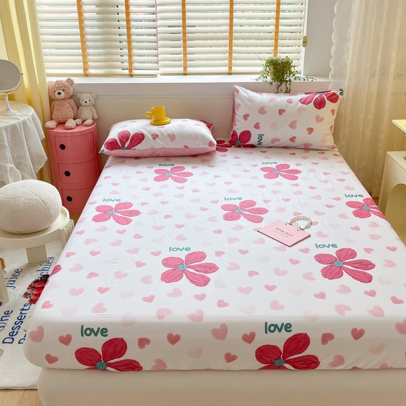 2025 New 100% Cotton Bed Sheet Flower Series Printed Double Top King Sheets For Girls Boys Kids Single Queen King Size Bed Linen