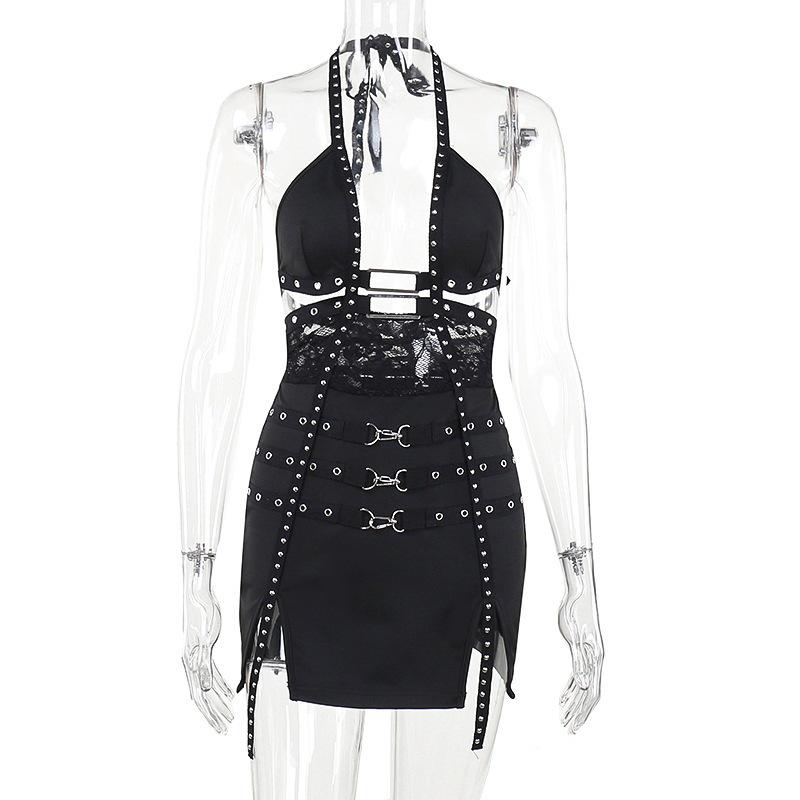 European Style Sexy Slim Fit Open-Back Dress - Summer 2024 Hip-Hugging Design for Women