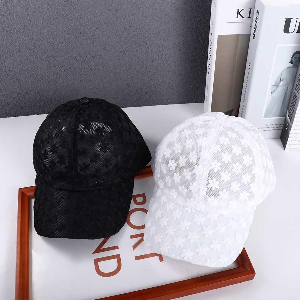 Fashion Casual Girls Women Hip Hop Korean Lace Mesh Hat Visors Cap Flower Baseball Cap