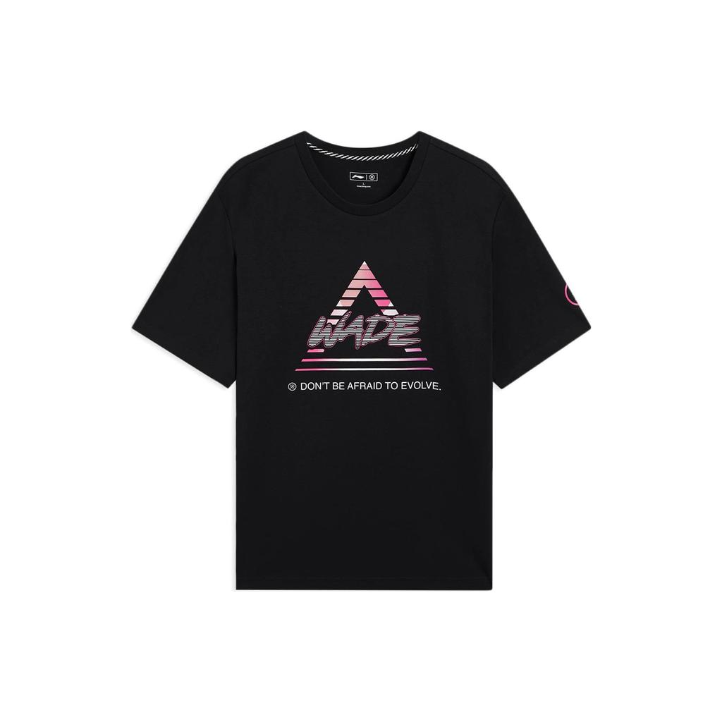 Li-Ning Wade Series Alphabet Print Casual Loose Sports Round Neck Short Sleeve T-Shirt Unisex Tops Black AHSS811-5