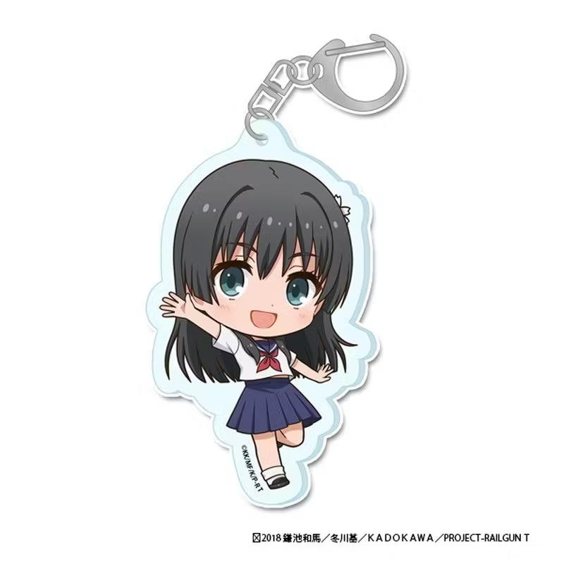 A Certain Scientific Railgun Acrylic Pendant Keychains Mikoto Misaka Accessories Car Key Chain Key Ring Phone Bag Jewelry Gifts