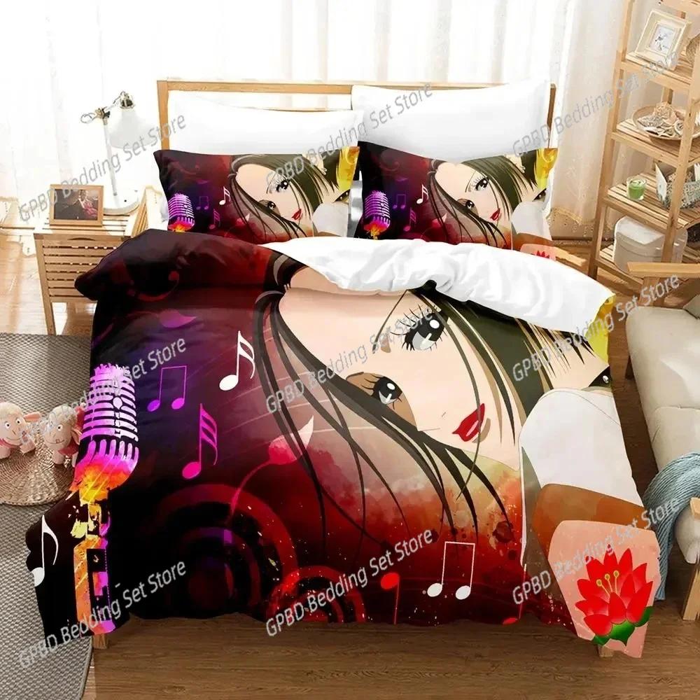 Anime Nana Black Stones Bedding Set For Bedroom Soft Modern Bedspreads Comefortable Kids Duvet Cover Quilt Cover And Pillowcase
