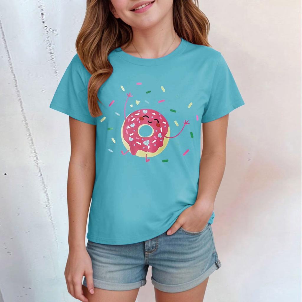 Kids Print Short Sleeve T-Shirt - Round Neck Casual Tee for Children