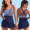 Novos trajes de banho femininos tankini 2 peças maiô normal cintura alta floral azul acolchoado alça maiôs esportes férias sexy