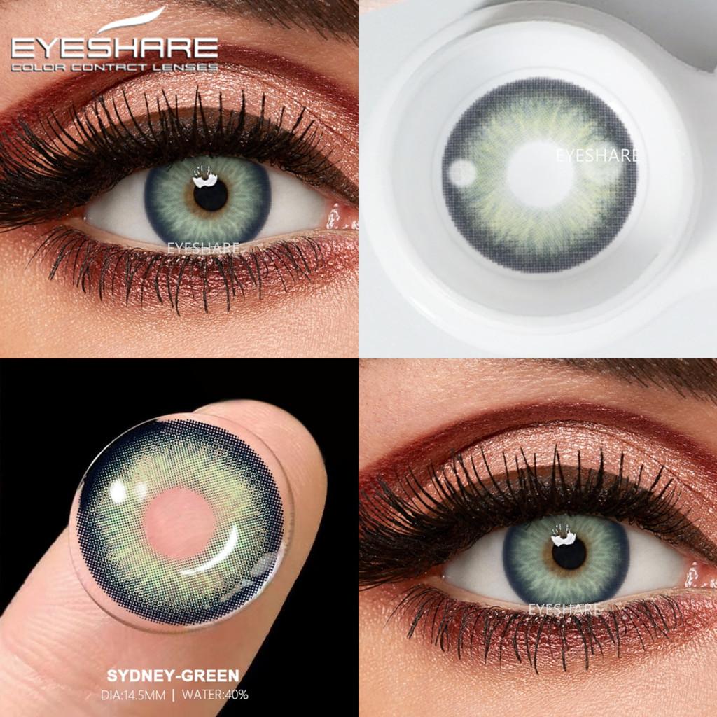 Eyeshare 2 buc = 1 pereche Lentile de contact colorate pentru ochi Ochi albaștri Lentilă de culoare Lentilă roșie Lentilă naturală anuală 14,2 mm