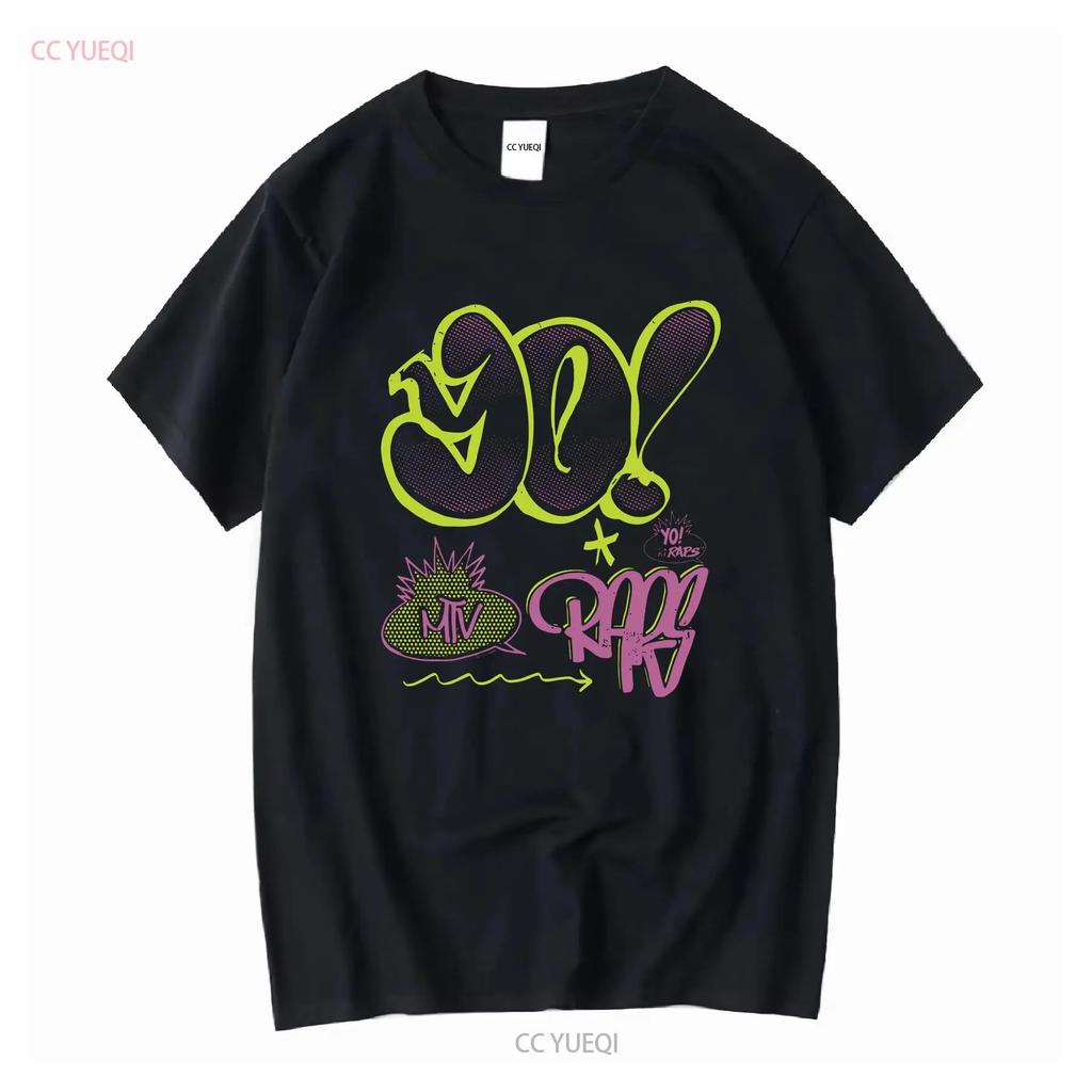 MTV 80s Music Television Yo Raps Graffiti Logo Mens T Shirt vintage Washed Slightly Versatile designer clothes Casual