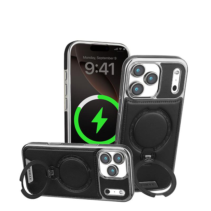 Magnetic Rotating Stand Protective Case for iPhone 16/15 Pro Max/17