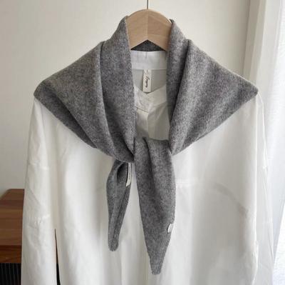 Cachecol Triangular de Tricô Inverno Coreia Lã Cachecol Quente Proteção de Pescoço Feminina Lenço Pequeno Cachecol de Caxemira