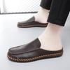 Fashion Big size38-48 Casual Leather Soft Bottom Slippers Homes Slipper Spring Fashion Men Outdoor Non-Slip Flats Designer Walking Shoes