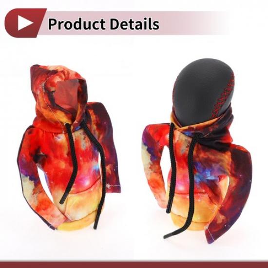Automotive Manual Gear Shift Knob Cover Red Polyester 3D Printed Hoodie Style