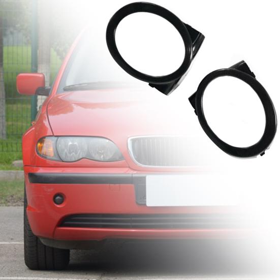 1 Pair Fog Light Cover Fine Fit Scratch Resistant ABS Fog Light Frame Trim 51112695255 51112695256 for BMW 3 Series E46 M3 01-06