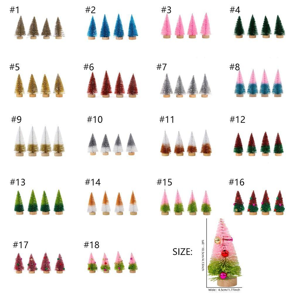 4pcs Plastic Mini Christmas Tree Gradient Artificial Xmas Pine Tree  Party Favors