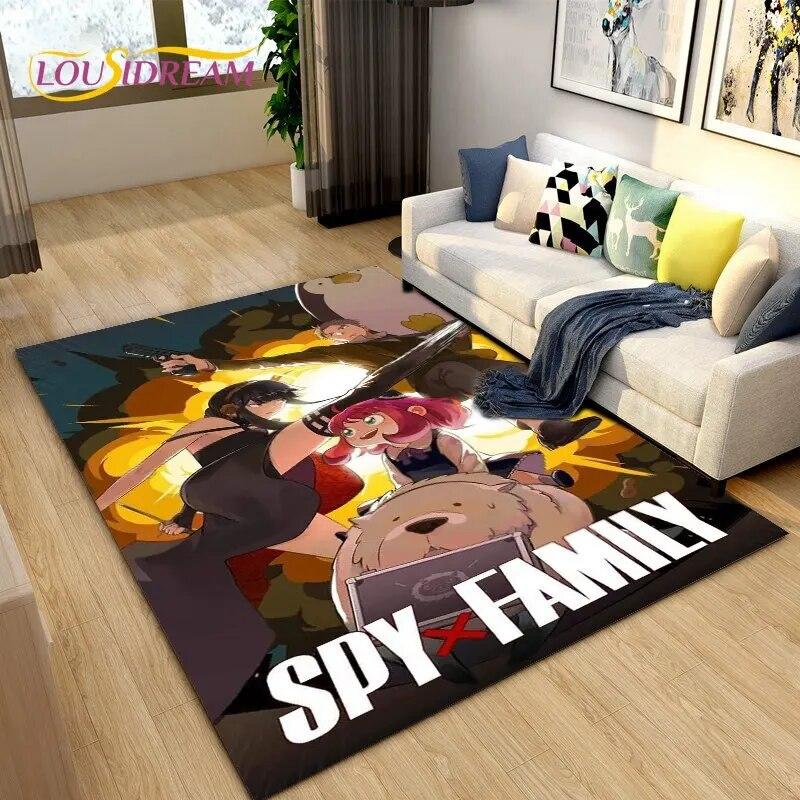SPY×FAMILY Tapete de área de desenho animado japonês, tapete para sala de estar, quarto, sofá, capacho decorativo, tapete antiderrapante para crianças