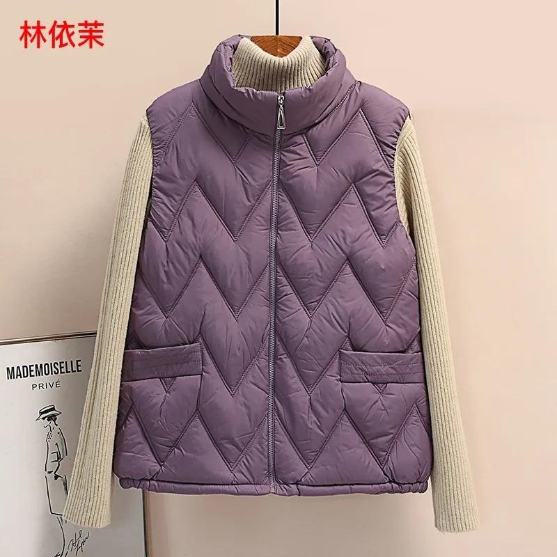 Down Cotton Vest Women's Autumn and Winter Fashion Mother Vest Jacket Loose and Light Vest Vest Warm Cotton Jacket Top