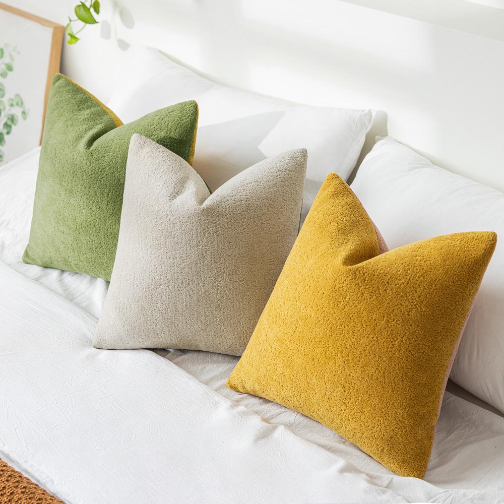 Boho Style Contrast Pillow Living Room Sofa Soft Cloud Velvet Cushion Pillow Model Room Decoration