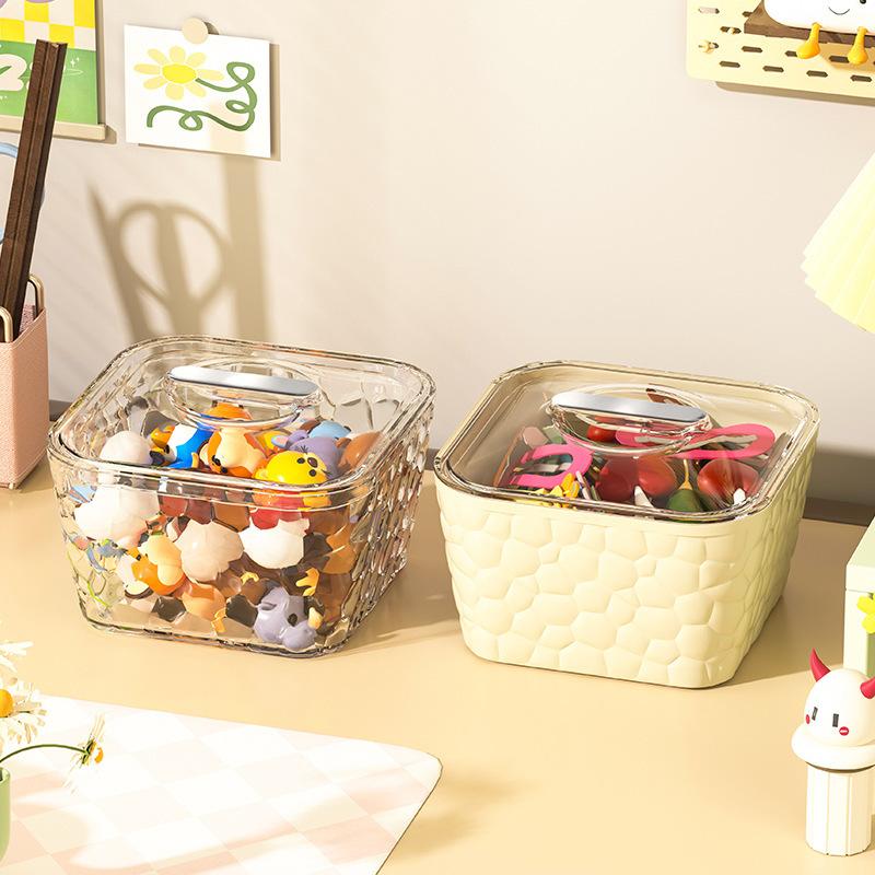 Desktop storage box Large capacity hair accessories, jewelry box hair band Hair rope Hairpin jewelry Transparent storage box