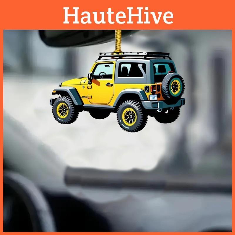 Mirror Acrylic Vehicle Ornament With Offroad Theme Car Interior Decoration Gift