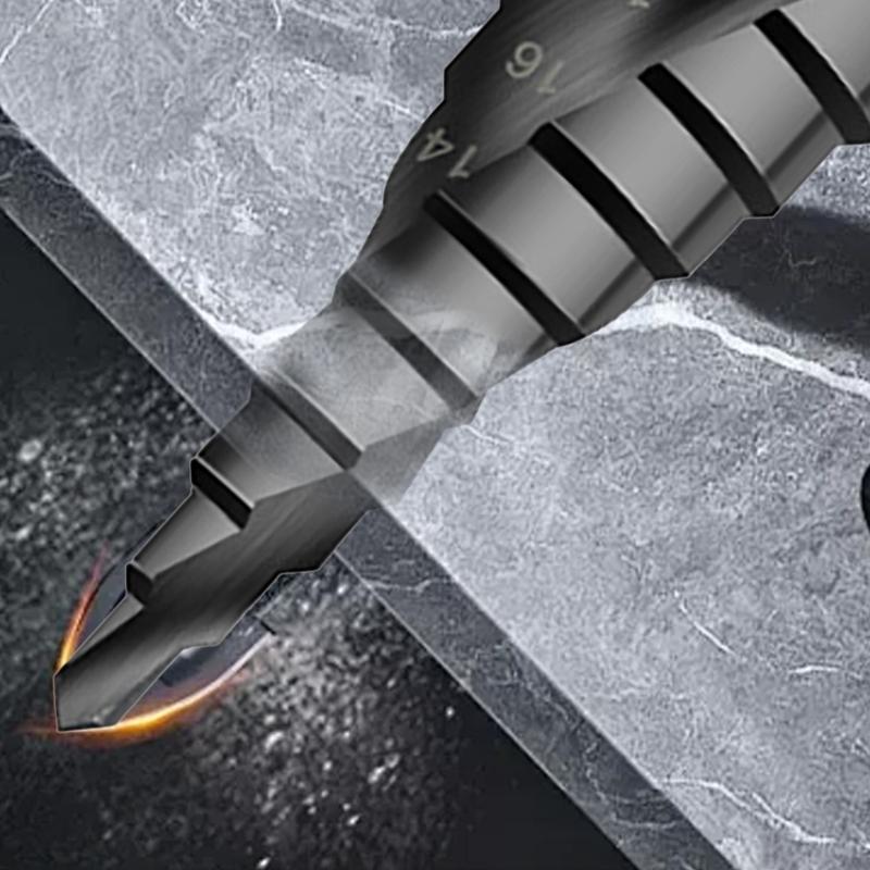 Spirals Grooved Peeling Drill with Round Shank, Sheet Metal Drill Bit, Step Drill for Metal, Taper Drill Diameter 4-32mm