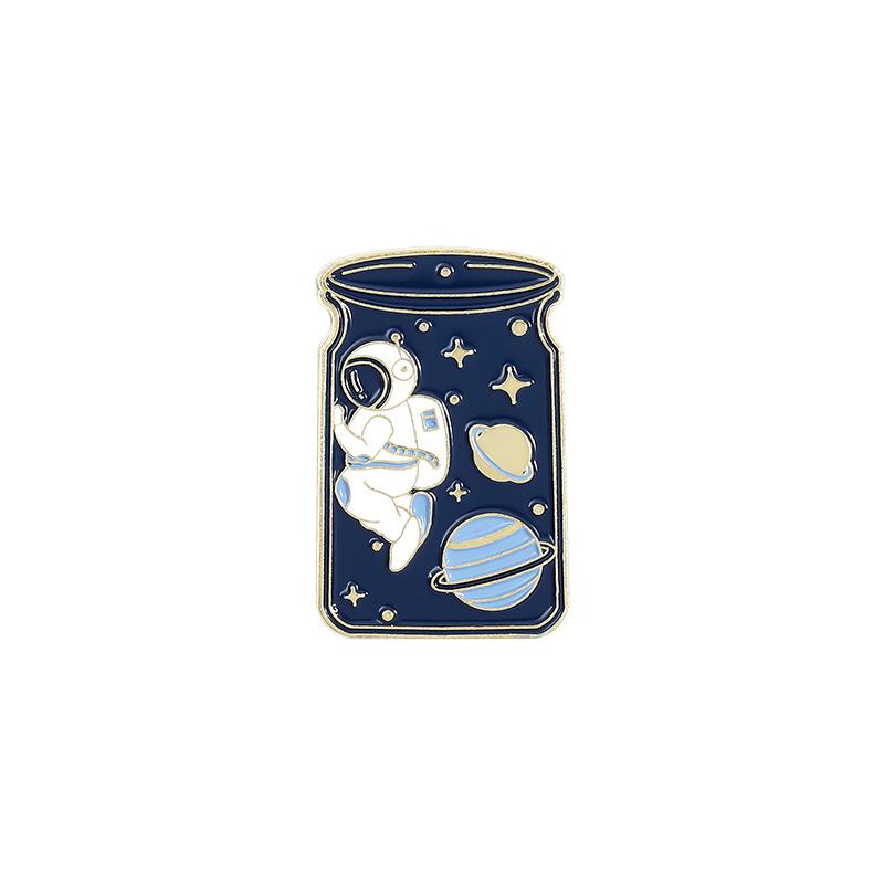Whale Astronaut Drifting Bottle Metal Design Badges Brooch Enamel Pins Label Bag Backpack Jewelry Boy Girl Gift