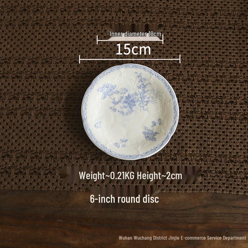 French Retro Oval Ceramic Dinner Plate - Elegant Breakfast, Dessert & Fruit Plate