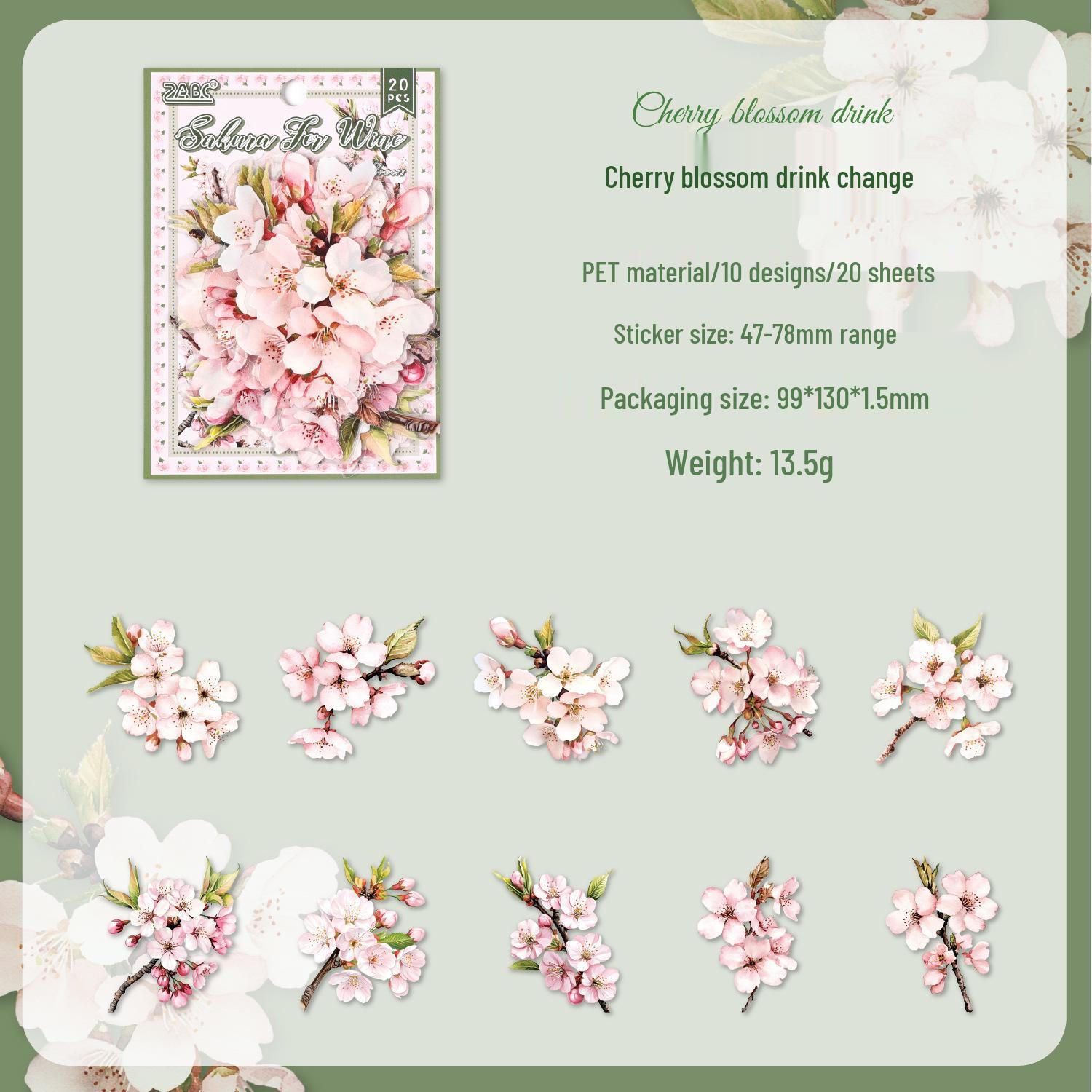Floral Scenery Waterproof PET Stickers: Transparent Pack for DIY Journals, Decorations, and Collages