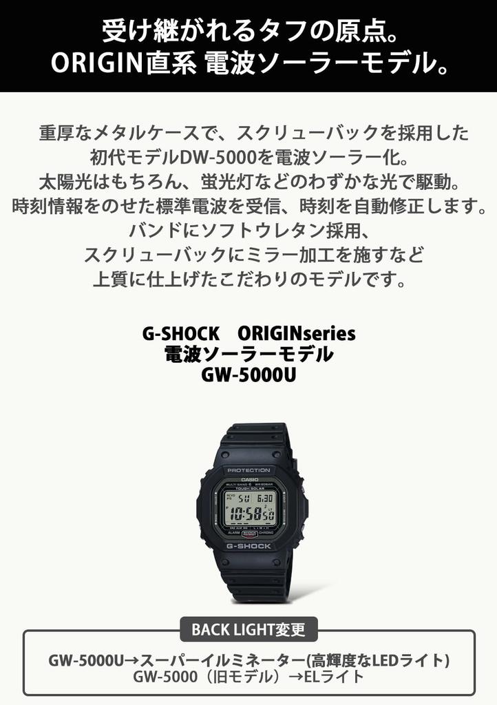 Casio G-Shock GW-5000U-1JF Men's Watch, Black (Official Japanese Product)