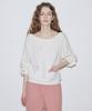 SINOON Ruffle Lace-Up Boatneck Knit (Ivory)