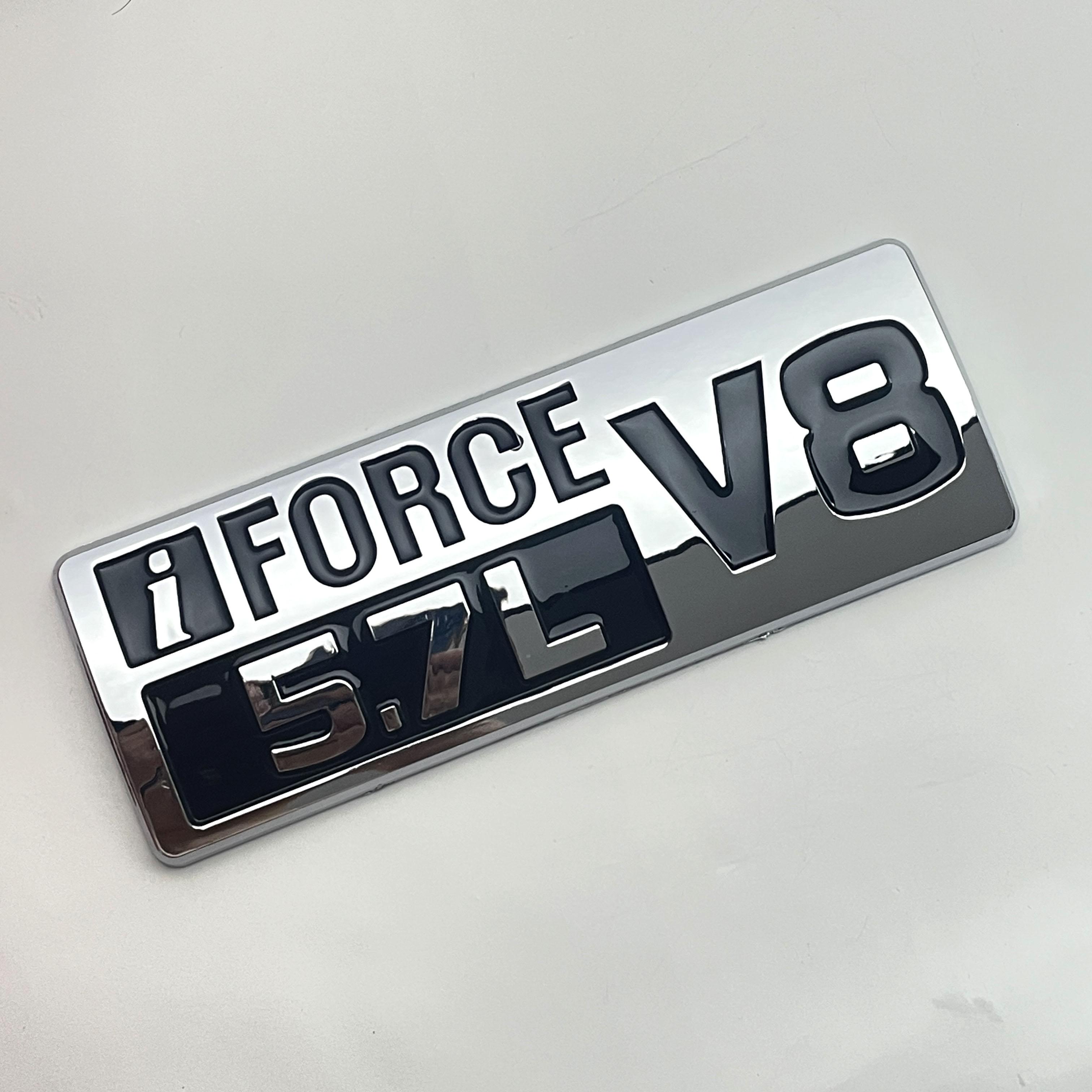 

3D i Force V8 5.7L car Emblem Badge Sticker Suitable for Prado Highlander Venza Hiace Previa Sequqia Trunk Body Sticker Emblem Decoration Accessories Silver&Black