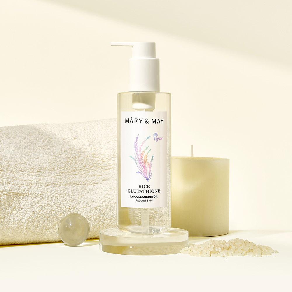Mary&May Rice Glutathione LHA Cleansing Oil 200ml - Deep Purify Clean, Korean