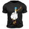 Men's Graphic T Shirt Sports Classic Letter Printed Funny Duck Black White Short Sleeve Comfortable Tee Summer Fashion Clothing