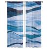 Abstrakte Blaue Aquarellfarbe Transparente Vorhänge für Wohnzimmer Schlafzimmer Heimdekoration Küche Tüll für Fenster Voile-Drapierungen