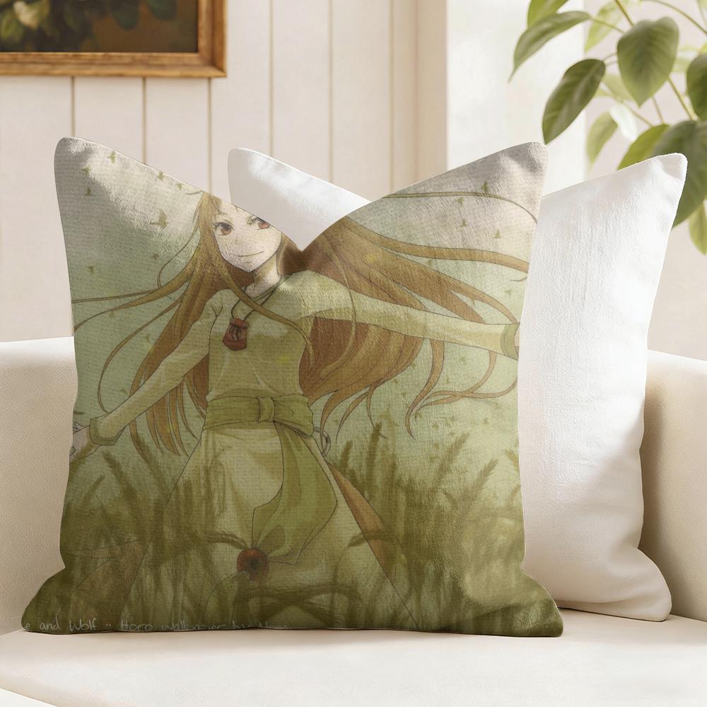 SSpice And WWolf Cushion Cover Eco Linen Pillow Case DoubleSided Print Breathable Durable Zipper Home Decor Gift