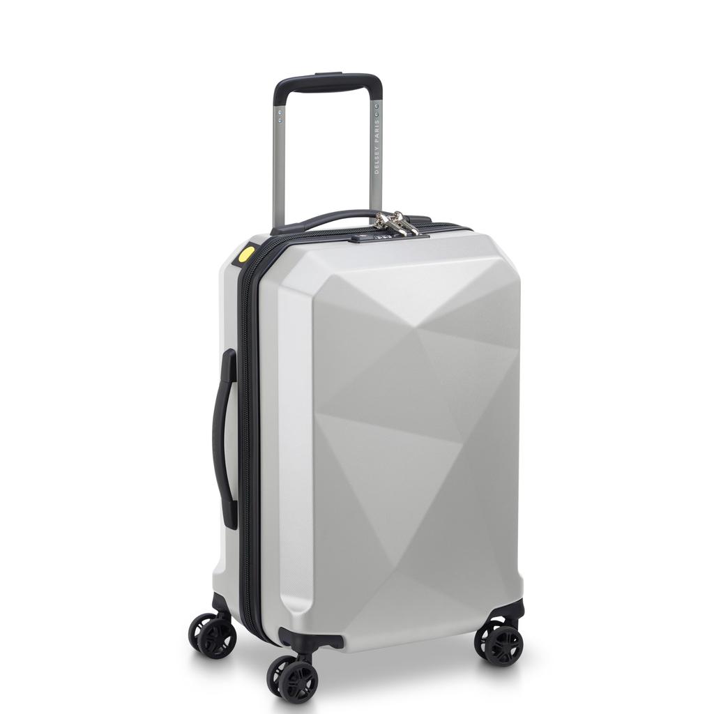 DELSEY PARIS Karat 2.0 Suitcase, 37L, 55cm, 2.5kg, 5-Year Warranty, Carry-On, TSA Lock, Official Import, DL00261980111, Silver