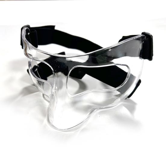 Sports Face Protection Cover Nose Guard High Strength Impact Resistant Transparent Basketball Football Training Face Shield Cover