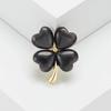 Enamel Four Clover Brooches for Women Unisex Rhinestone Botanical Pins Event Party Gifts Backpack Decoration Clothes Accessories
