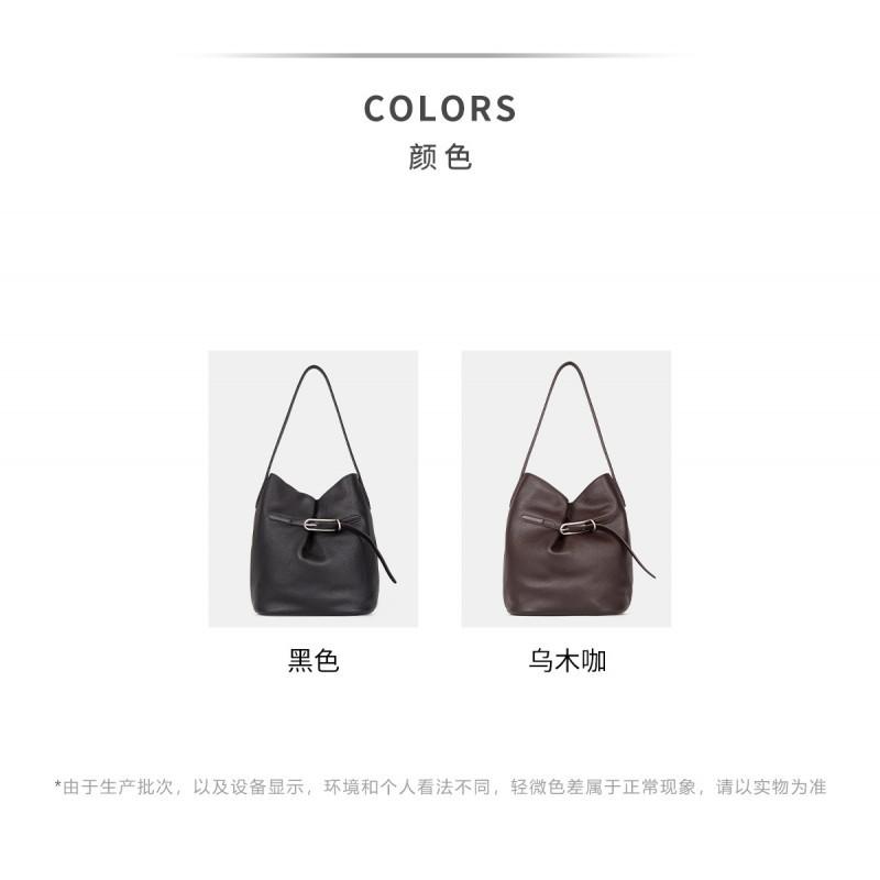 "Lock Lock" Bucket Bag Super Large Top Layer Cowhide Single Shoulder Underarm