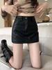 Women's 2024 PU Leather Black Midi Skirt - High Waist, Bodycon, A-Line, Sexy, Slimming, Autumn/Winter Collection