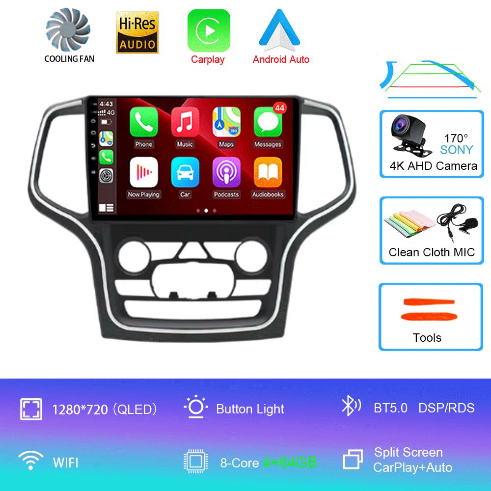 For Jeep Grand Cherokee WK2 2014 Car radio Multimedia Carplay Navigation GPS Wireless Android Auto Car Stereo HDR Radio 5G Wifi