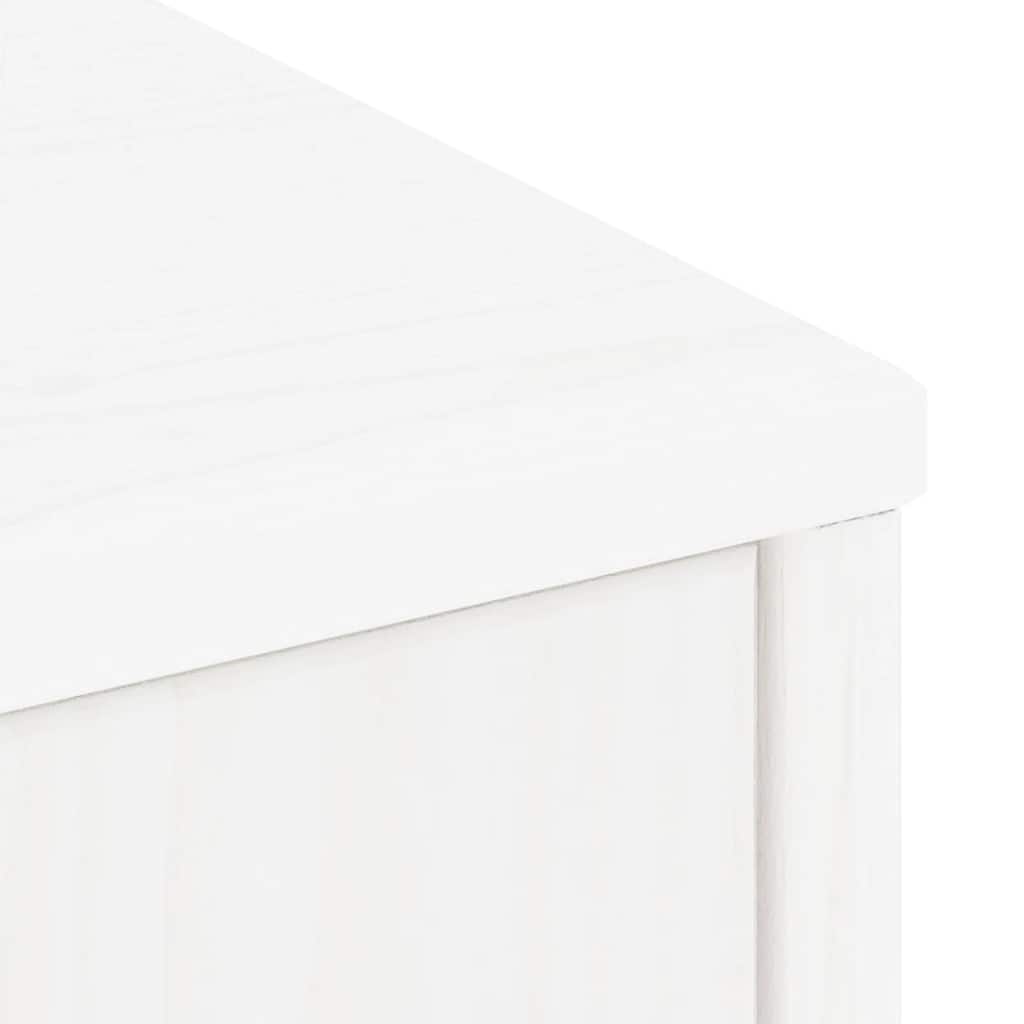 Side Cabinet ODDA White 40x24x79 Cm Solid Pine Wood