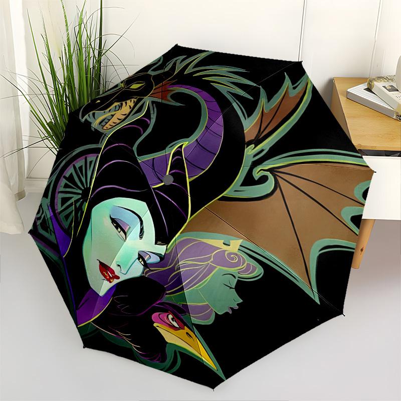 

Maleficent, Dragon Themed Automatic Opening and Closing Umbrella, Brightly Colored 8-rib Portable Umbrella, Suitable for Men and Women, A Pe