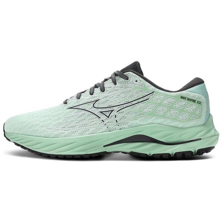 Mizuno Wave Inspire 20 Durable Low-Top Running Shoes Unisex Sneakers Black Green J1GC244408