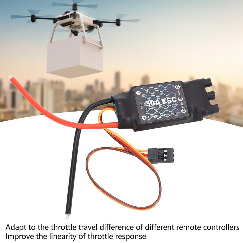 30A Brushless ESC 2?4S Electric Speed Controller with 5V 2A BEC for RC Fixed Wing Aircraft for F450 Quad Rotor Drone