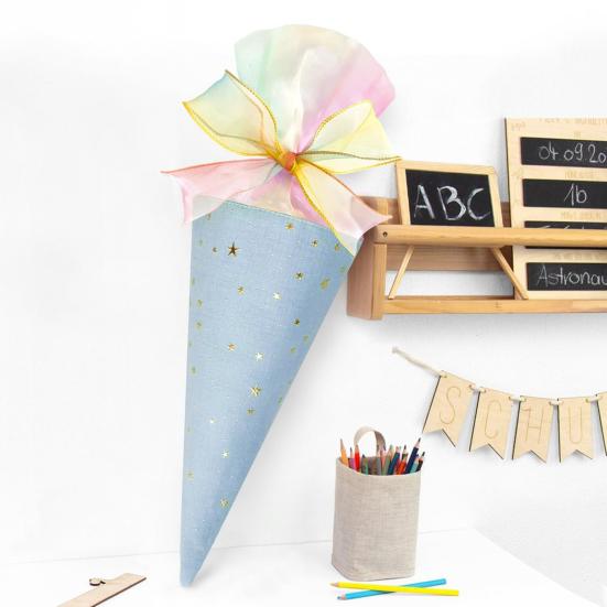 2 Pcs Pink Bow Cone Cellophane Bag DIY Sweet Cone Shaped Treat Bags for Wedding Party Favors Sweet Snack Popcorn Packing