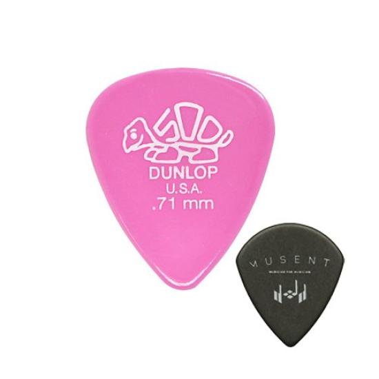 

Jim Dunlop Delrin Picks (12-Pack) - Includes 0.71mm Jim Dunlop Delrin Picks and Musent Custom Players Picks 41B071-PNK-12P