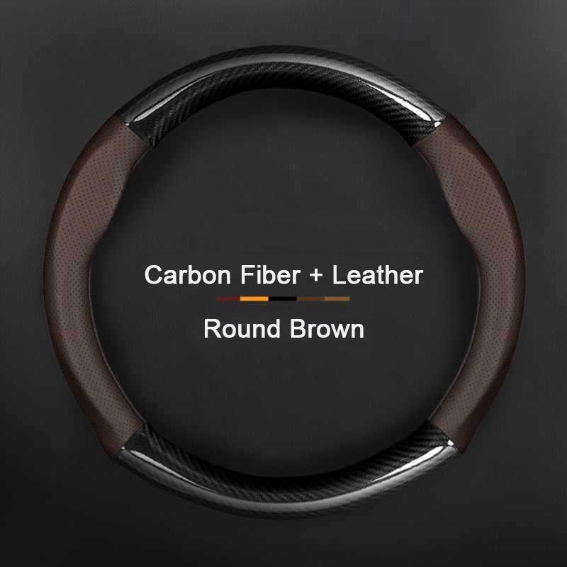 Non-Slip Carbon Fiber Leather Car Steering Wheel Cover For Honda Civic Accord Odyssey Fit CR-V HR-V Jazz City Breeze Jade Crider