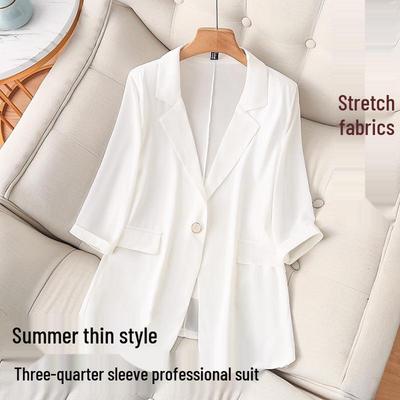 Spring/Summer Slimming Seven-Sleeve Blazer for Plus-Size Women