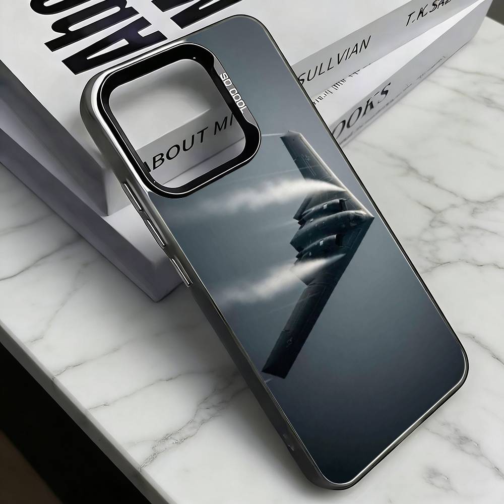 

Fighter aircraft Phone Case For iPhone 17,16,15,14,13,12,11 Plus,Pro Max,XS,Colored Silver Plated Inside Cover iPhone12PROMAX