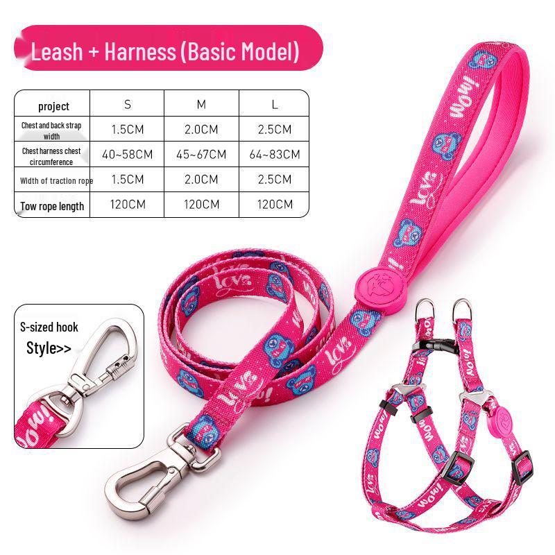 Compact Adjustable Dog Harness and Leash: Durable, Comfortable, Polyester, Convenient for Walking